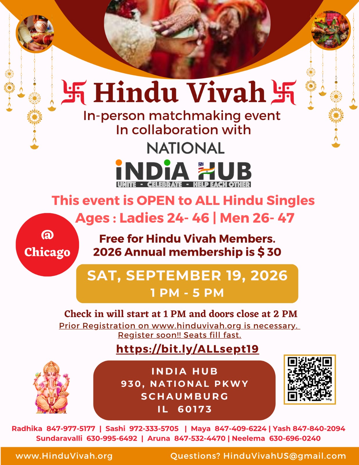 September 19 – In-Person Event IL, Chicago | Ages Ladies 24 – 46 | Men 26 – 47 | 1:00 PM – 5:00 PM