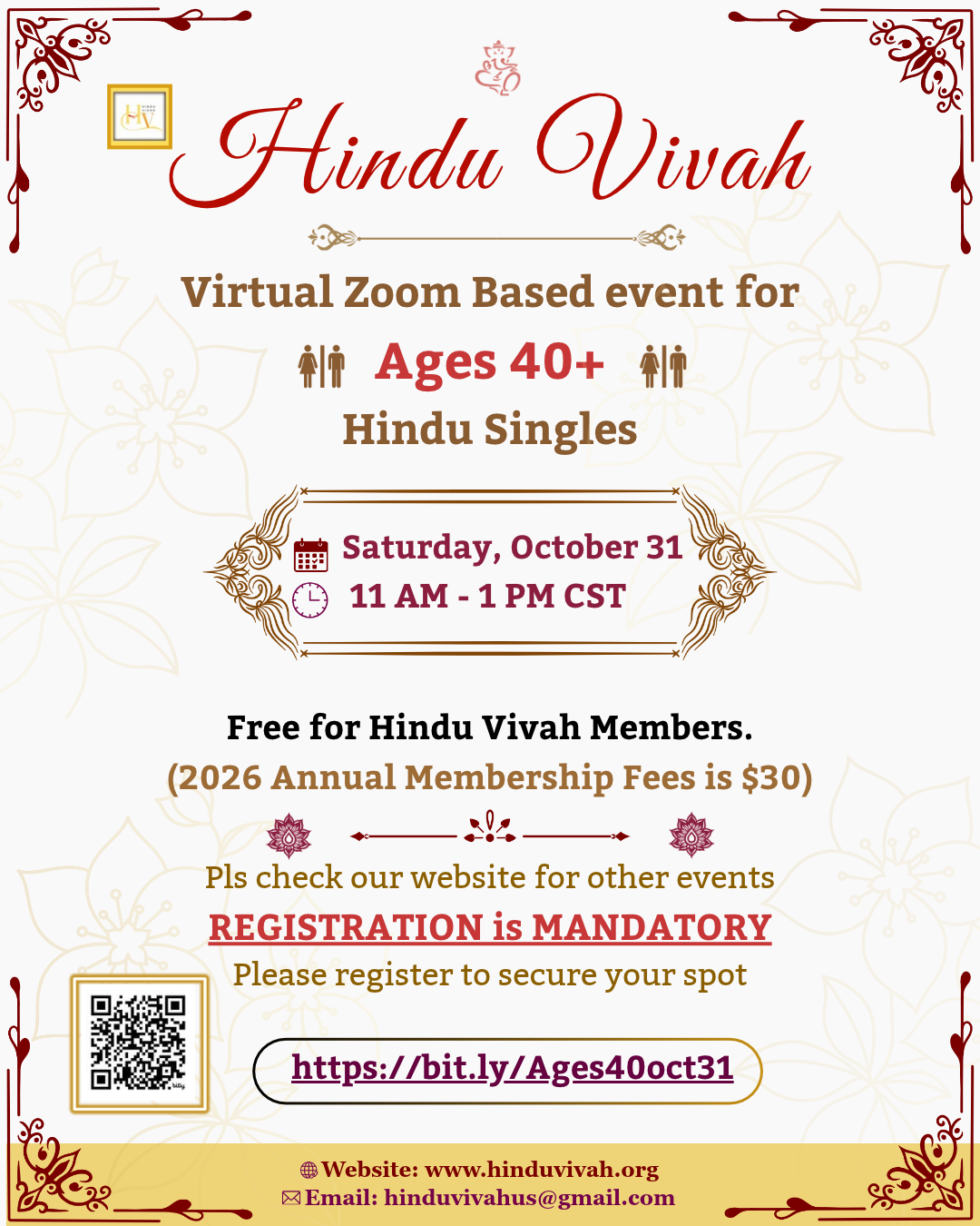 October 31 – Zoom Event | Ages 40+ | 11:00 AM – 1:00 PM Central Time